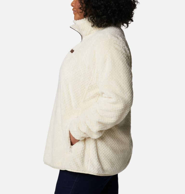 Women's Columbia Fireside Quarter Zip Sherpa Fleece Sweatshirts Cream | Plus Size CA-B43C1